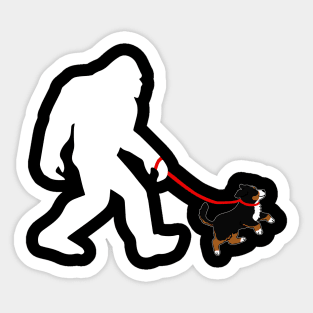 Bigfoot Walking Bernese Mountain Dogs Tee for Dog Devotees Sticker